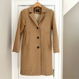 A&F Wool Blend Dad Coat Camel Coat